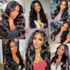 Glueless Wigs Human Hair Pre Plucked Wear and Go Glueless Wig for Beginners Body Wave Lace Front Wigs for Black Women Upgraded No Glue Ready To Wear 4x4 Lace Pre Cut Wig 16 Inch
