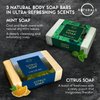 O Naturals Bar Soap for Men - 3-Pcs Mens Soap Bar - Natural Soap - Mens Bar Soap - Body Soap Bars - Men Soap - Natural Soap for Men - Organic Men's Soap Bars - Exfoliating Soap Bar - Citrus,Olive&Mint