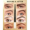 2-in-1 Eyebrow Gel & Brow Pencil, Micro Retractable Eyebrow Pencil Brown Waterproof Brow Gel,Ultra Fine Long Lasting for Perfect Eye Liner Brows Women Makeup Eyebrows Shaper Filler with Brow Razor-03