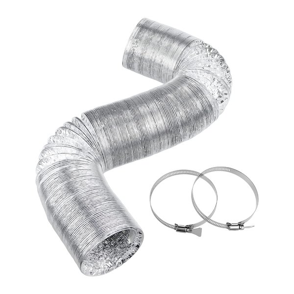 Dryer Vent Hose 4 inch Ducting Vent Hose Flexible Aluminum Foil Non-Insulated (4 inch 25 feet) with 2 Clamps by Cenipar