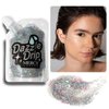 MERCY LONDON Dazzle Drip Silver Holographic Glitter Gel. Chunky Glitter Gel for Hair, Eye and Body. Cosmetic Grade Glitter in Pouch