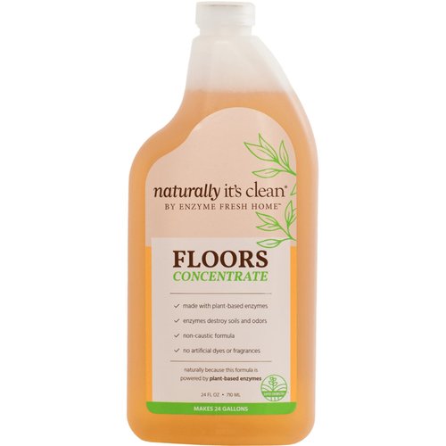 naturally It's clean Floor Cleaner (Makes 24-Gallons) for All Floor Types (Plant Based Enzymes) pH Neutral, Biodegradable, Kids&Pets Safe; Rinse Free, Eliminates Odors