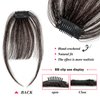Adancyler Clip in Bangs - 100% Human Hair Wispy Bangs Clip in Hair Extensions, Brown Black Air Bangs Fringe with Temples Hairpieces for Women Curved Bangs for Daily Wear