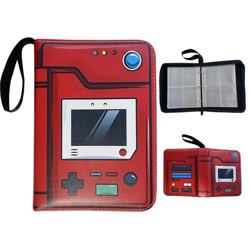 Card Binder 4-Pockets 400 Pockets Card Holder with 50 Carrying Case Compatible with Football Card TCG Game Sports Cards (Red)