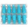 Pana® 10 Pieces (TEAL) New Bow Ribbon Style Reusable Acrylic Nail Soak Treatment UV Gel Polish Remover Clip Cap Manicure Tool