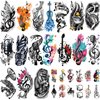 77 Sheets Music Temporary Tattoos Adult Kids Fake Tattoos Birthday Music Festival Party Favors Half Arm Sleeves Guitar Violin Piano Music Notes Tattoos Stickers for Men Women Kids