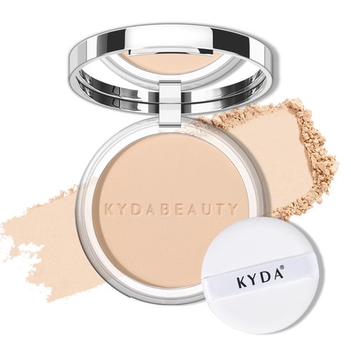 KYDA Mineral Powder, 4-in-1 Pressed Mineral Powder Foundation, SPF 35, Matte Powder Foundation with Concealer and Setting Makeup, Lightweight Flawless Coverage, PORCELAIN
