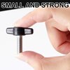 Tandefio 16 Pcs Stainless Steel Thumb Screw 1/4" - 20 x 3/4" Thread Thumbscrew Adjustable Tee Wing Screw Black Wing Knob Bolt for Remove Replace Hand Clamping Tightening Knob Power Supply