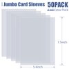 Jumbo-Card-Sleeves 5.4x7.5 4 Mil Extra-Thick Big Card Protector Sleeves Jumbo Card Protector-50 Pack