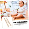 Toyvian 2pcs Mini Ladder Pet Toy Mini Doll House Miniature Dollhouse Furniture Wood Ladder Tiny Ladder Figurine Miniature Ladder Decor Mini Wood Ladder Mini Wood Ladders Pocket Model Moss