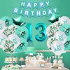 13th Birthday Decorations for Girls, Teal Glitter Official Teenager Birthday Cake Topper and sash, Happy Birthday Banner, Silver 13th Birthday Crown, NO.13 Birthday Foil Balloons, Latex Balloons