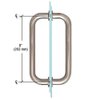 Dynasty Hardware 8" Back to Back Tubular Shower Door Pull for Frameless Shower Doors, Satin Nickel, with Trim Washers