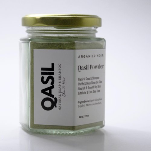 Arganier Noir Qasil Powder- Natural Soap and Hair Mask Shampoo. Leaves skin and hair deeply clean and nourished. (220g)