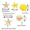 14 pcs Starfish Hair Clip Set, BOSOIRSOU Natural Starfish Hairpin Shell Pearl Acrylic Resin Alligator Hair Clips Metal Sea Star Beach Hair Pins Lady Girls Headwear Accessories