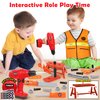 Kids Tool Set - 50Pcs Toddler Tool Set Age 3-5 Construction Toys with Tool Box & Electronic Toy Drill Pretend Play Dress Up Toddler Boys Toys 4-6 Birthday Gifts for 3 4 5 6 7 Year Old Boy Girl