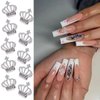 20Pcs Crown Nail Charms Silver Luxury Nail Rhinestones for Gold Silver Luxury Nail Gems Crafts Alloy Exquisite Crown Nail Art Charms Designs Acrylic Silver Nails Shiny for Women DIY Decoration