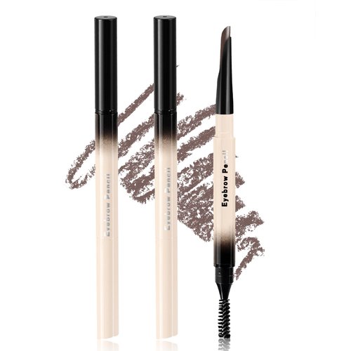 Eyebrow Pencil-2Pcs Dark Brown Retractable Eye Brow Pencil with Brow Brush,Long-Lasting Waterproof Eyebrow Tint Pen,Eyebrow Pencil for Fill & Sculpt Brow,Christmas Makeup Gift for Women Girl-01
