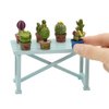 iLAND Miniature Dollhouse Accessories and Furniture, Dollhouse Table w/Succulent Dollhouse Plants 8pcs Fit Dollhouse & Fairy Garden