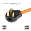 1.5FT Nema 6-50P to 6-15R/6-20R Welder Power Adapter Cord, 6-50P 50-Amp to 6-20R 20A T-Blade Adapter,6-50P to 6-20R