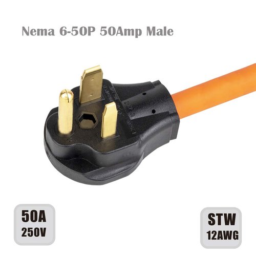 1.5FT Nema 6-50P to 6-15R/6-20R Welder Power Adapter Cord, 6-50P 50-Amp to 6-20R 20A T-Blade Adapter,6-50P to 6-20R
