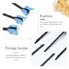 Bartosi Butterfly Hair Clips Blue Butterfly Hair Pin Bride Wedding Decorative Bobby Pins Bridal Hair Pieces Hair Accessories for Women and Girls (Pack of 6)