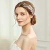PRDGIRL Flower Wedding Hair Comb for Girls Crystal Pearls Floral Princess Bride Hair Accessories Headpiece for Bridesmaid Women First Communion (Gold)