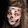 Halloween Temporary Face Tattoos, 4-Pack Skull and Creepy-Mouth Face Tattoo Stickers for Men and Women, Ideal for Halloween Costumes and Cosplay for Adults and Kids Fake Tattoos