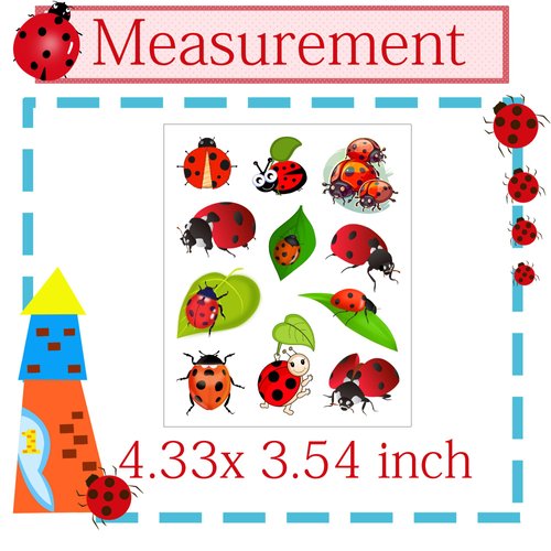 ATSMOICY 340 Ladybug Temporary Tattoos Stickers Baby Shower Birthday Party Favors Decorations Tattoo