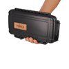TOIKA Durable Waterproof Travel Cedar Wood Lined Cigar Humidor Case with Cigar Humidifier, Cutter and Lighter.Sturdy Cigar Box Holder Gift Set, Airtight,Holds up to 5 Cigars (Black)