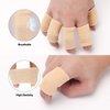 Senkary 20 Pieces Finger Protector Sleeves Elastic Thumb Compression Sleeve Finger Splint Wrap Brace for Arthritis Pain Relief, Trigger Finger, Sports (Beige)