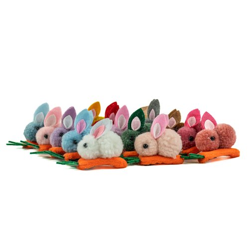 15 Pieces Easter Bunnies Carrots Hair Clips Mini Rabbits Hairbins Cute Hair Plush Decor Hairclips for Women Girls (15pcs set)