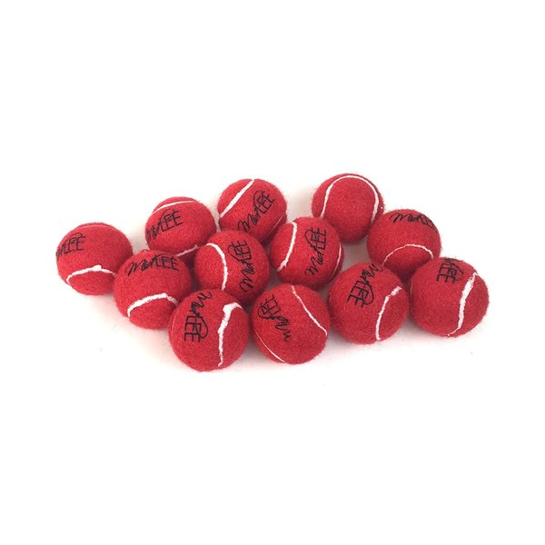 Midlee Mini Dog Tennis Balls, Red, 1.5" 12-Pack- Fetch Ball Laucher Pet Small Tennis Balls