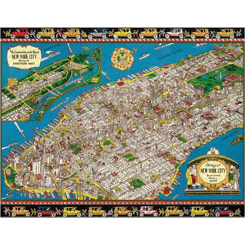 Cavallini 1000 Piece Puzzle, Map of New York City (PZL/NYCMAP)
