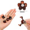 ATODEN Mini Hair Clips Small Flower Claw Clips 24Pcs 0.6'' Pearl Tiny Clips for Thin Hair Cute Hair Clips Little Daisy Jaw Clips Hair Accessories for Women Girls Teens