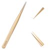 Lash Tweezers for Eyelash Extension, Hand Calibrated Straight eyelash tweezers, False Lash Application Tools, Lash extension tweezers gold