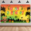 Avezano Reggae Birthday Backdrop Palm Tree Reggae Party Decorations Banner Rasta Jamaican Music Themed Happy Birthday Party Supplies Reggae Music Party Banner 70.8 x 43.3 Inch