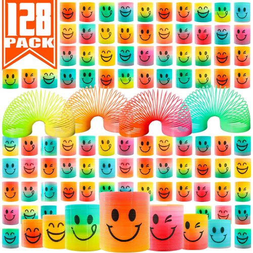 Cocurb 128 Pcs Mini Spring Party Favors for Kids 4-8,Fun Goodie Bag Stuffers for Birthdays, Classroom Prizes, and Small Toys Gifts (4 Assorted Designs)