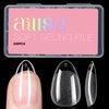 AILLSA Short Almond Nail Tips Soft Gel Pre-Shaped Acrylic Nail Tips Half Matte Full Cover Nail Tips Clear Gelly Press on Flase Nail Tips for Extension Nail Manicure Home DIY 240PCS 15Sizes