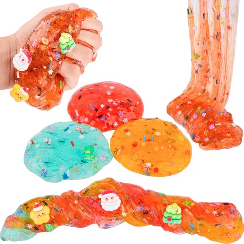 9 Pack Christmas Slime Kit, with 3 Butter Slime and 3 Cloud Slime and 3 Clear Slime, Soft & Non-Sticky, Birthday Gifts for Girls & Boys, Party Favors, Goody Bags, Christmas Party Surprise Gifts