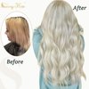Sunny Hair Blonde Tape in Hair Extensions Human Hair Platinum Blonde Human Hair Tape ins Extensions Real Hair Blonde Tape in Natural Hair Extensions for White Women 50g 20pcs 22inch