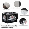Strong Magnet Card Case Deck Box Mtg Card Box Playing Card Box Magic Deck Box Tcg Up to 200 Cards Creative Pattern Trading Card Storage Box for Collectible Card Games, White Lotus Silk Flower