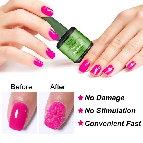 Eodci 3Pcs Magic Nail Polish Remover, Soak-Off Quick,Quickly & Easily Professional Remove Gel Nail Polish, Gel Polish Remover for Nails