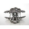 Medium blue or smoke gray crystal metal hair claw clip bridal clip (Primary color: Gray)