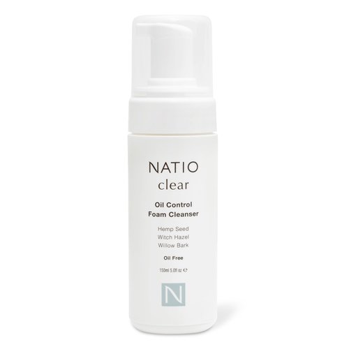 Natio Australia Clear Oil Control Foam Cleanser, 5 ounce - Acne Face Wash - Face Cleanser with Tea Tree, Witch Hazel - For Oily, Acne Prone Skin