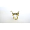 Small mini gold metal clear crystal flower hair claw clip