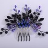 Teyglen Bridal Crystal Hair Comb Black Rhinestone Pearl Wedding Hair Comb Hair Accessories for Bride Wedding Headpiece Boho Crystal Hair Piece for Women Girls (Black 2)