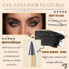 XMXueMei 2PCS Black Gel Cream Eyeliner Pencil Set,Waterproof Long Lasting Smudge Proof Daily Eyeliner Gel Stick,Eye Black Smokey Eyeliner Crayon Pen Stick for Goth Halloween Makeup