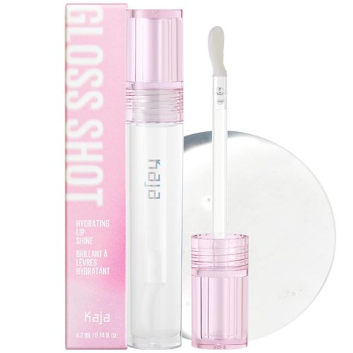 Kaja Lip Gloss - Gloss Shot | Gift, with Jojoba Oil, Sheer, Hydrating, Juicy, Plumper Looking Lips, 01 Crystal Clear, 0.14 Fl Oz