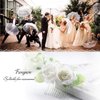 Fangsen Wedding Rose Flower Hair Comb Bridal Floral Hair Headpiece for Brides and Bridesmaids (White)