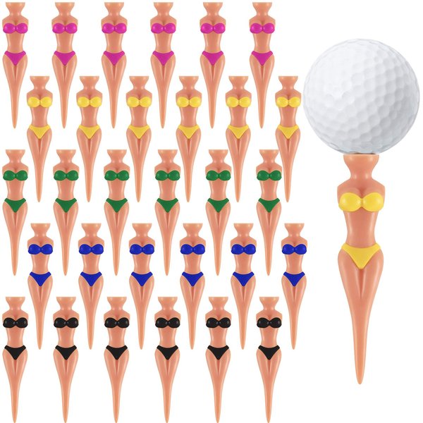 Funny Golf Tees Lady Girl Golf Tees, 76 mm/ 3 Inch Plastic Pin up Golf Tees, Home Women Golf Tees for Golf Training Accessories Uncle Father Present Men Gift Bachelor Party (30 Pieces)